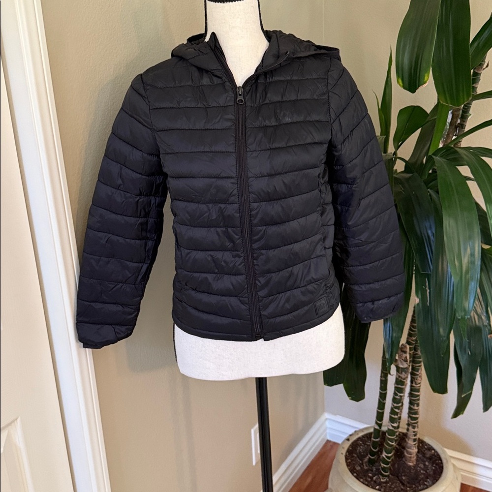 GAP Black Quilted Hooded Jacket